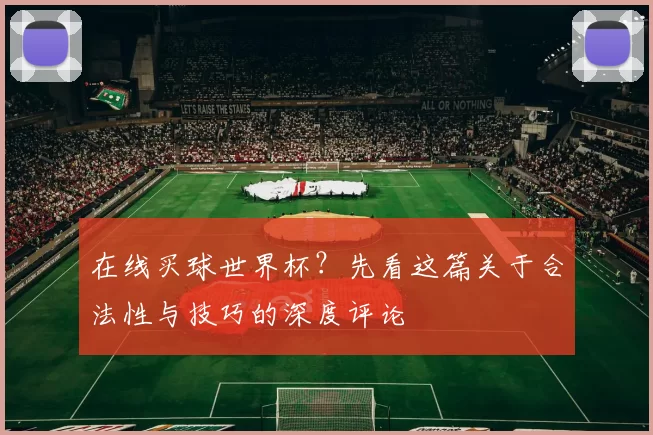 在线买球世界杯？先看这篇关于合法性与技巧的深度评论